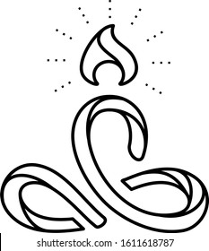 Diwali candle line art icon