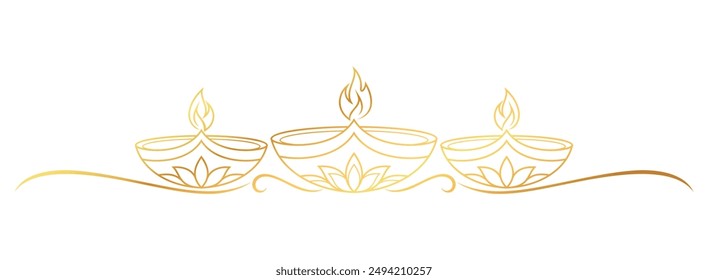 Diwali Candle line art style