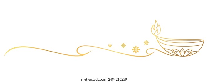 Diwali Candle line art style