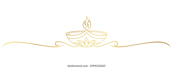 Diwali Candle line art style