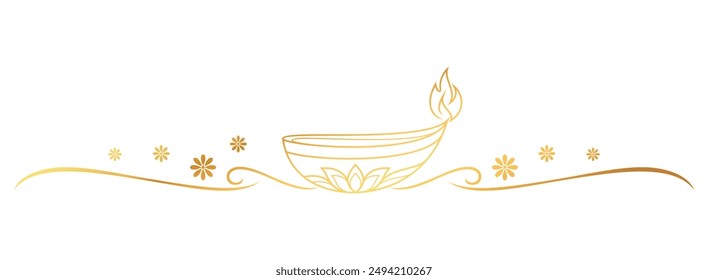 Diwali Candle line art style