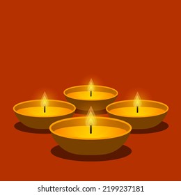 Diwali candle vector illustration, dewali day celebration background,deepavali