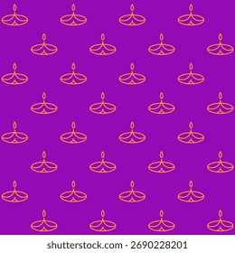 Diwali Candle Vector Seamless Pattern
