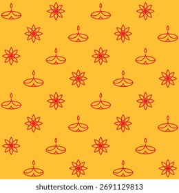 Diwali Vela Vetor Padrão Sem Costura