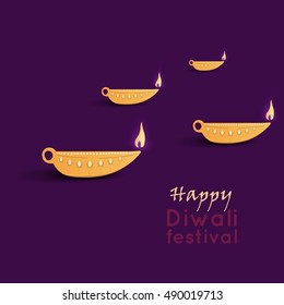 Diwali card template. Illustration of Traditional Indian festival. Vector, eps