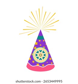 Diwali celebration firecracker and sparkler in flat. Deepavali indian vector illustration for banners, posters and social media content
