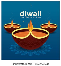 Diwali Celebration with Flower Pattern Light