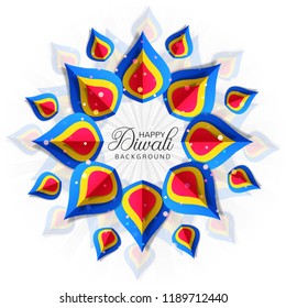 Diwali colorfu card decorativel background Vector