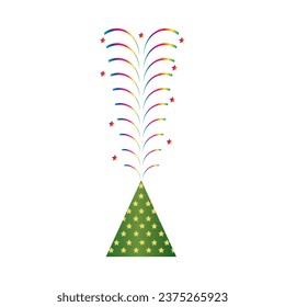 Diwali colourful firework flowerpot cracker vector 