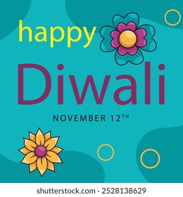 Diwali concept in flat design