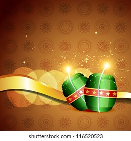 diwali cracker bomb on vector background