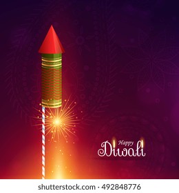 diwali cracker rocket with sparkle