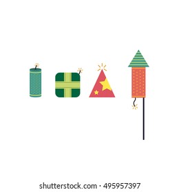 concepto de petardos diwali. icono de las galletas. ilustración vectorial. Pasos 10
