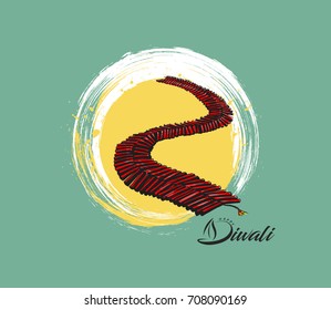 Diwali crackers,Hand Drawn Sketch Vector illustration.