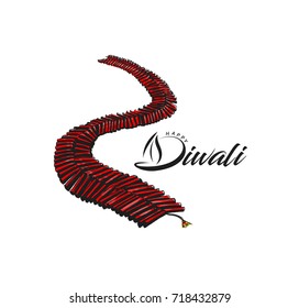 Diwali crackers,Hand Drawn Sketch Vector illustration.