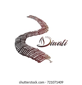 Diwali crackers,Hand Drawn Sketch Vector .