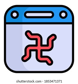 Diwali date vector colored outline icon. Hindu festival, Hindu celebration icon,