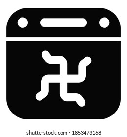 Icono de glifo vector de la fecha Diwali. Festival hindú, icono de celebración hindú,