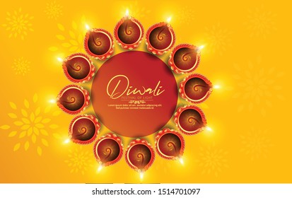 Diwali, Deepavali or Dipavali festival of lights card poster greeting card