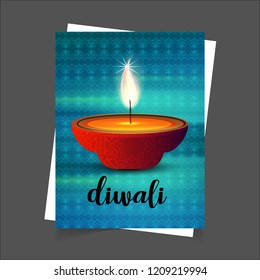 Diwali design blue background and typography vector