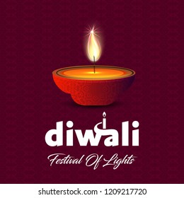 Diwali design brown background and typography vector