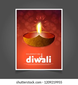 Diwali design brown background and typography vector