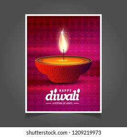 Diwali design brown background and typography vector