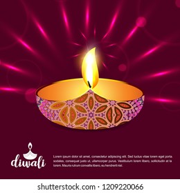 Diwali design dark background and typography vector