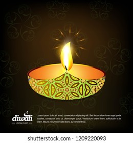 Diwali design with dark background and typography vector