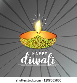 Diwali design with dark background and typography vector