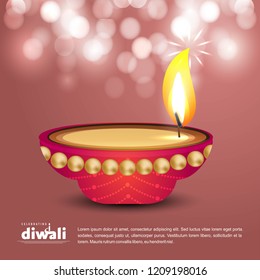 Diwali design with light background and typography vector