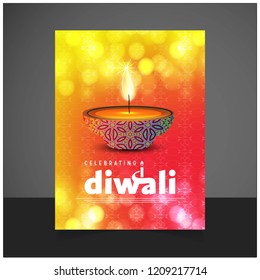 Diwali design with light background and typography vector