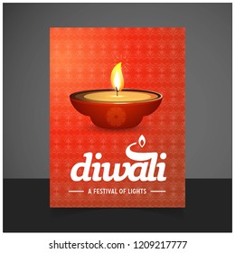 Diwali design with light background and typography vector