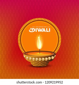 Diwali design with light background and typography vector