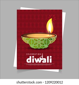 Diwali design with light background and typography vector