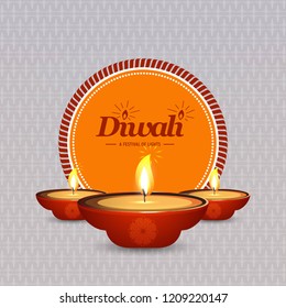 Diwali design light background and typography vector