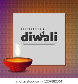 Diwali design with unique style and typography vector