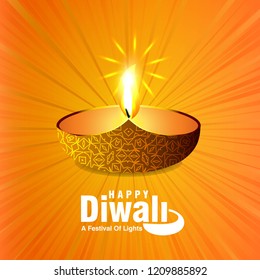 Diwali design with yellow background and typography vector