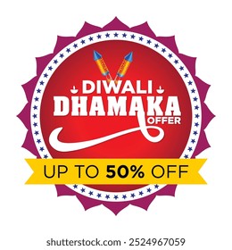 Diwali dhamaka oferecem vetor para design gráfico, banner web, design de banner (Tradução: Diwali Blast Offer)