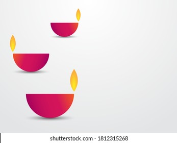 Diwali dias isolated on white background, graphic banner