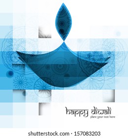 Diwali diya blue colorful vector illustration