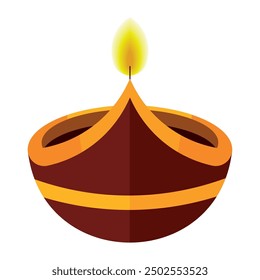 Diwali Diya lámpara de arcilla aislada