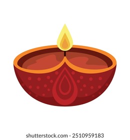 Diwali Diya lámpara de arcilla aislada