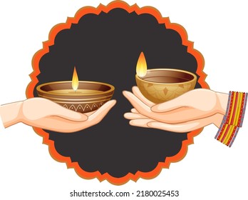 Diwali Diya Concept Vector Illustration