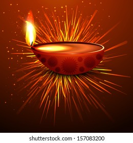  Diwali diya holiday background colorful vector illustration 