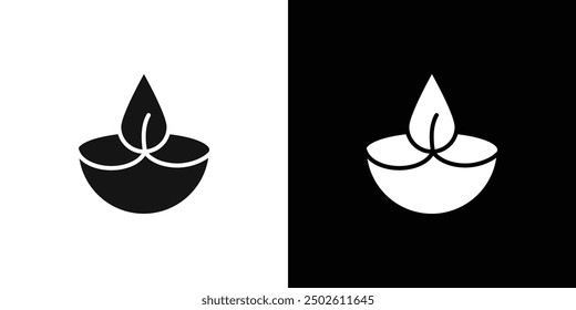 Diwali diya icon logo set vector