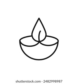 Diwali diya icon logo sign vector outline