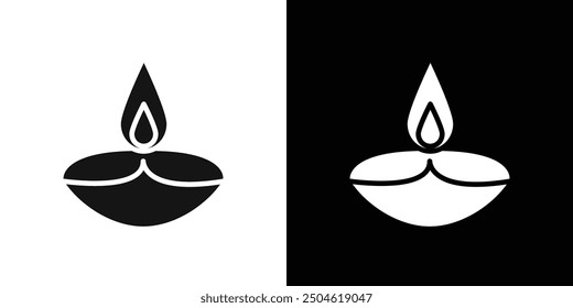 Diwali diya icon Symbol mark in filled style