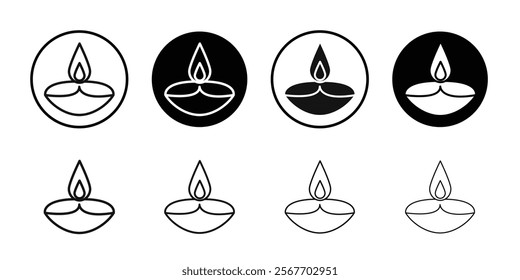 Diwali diya icon Symbol mark in filled style