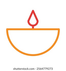 Diwali diya lamp icon. Concept of light, hope, and celebration.